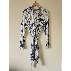 Rip Skirt Hawaii Womens Sun Robe Monstera Jungle Size M/L Vacation Resort Green